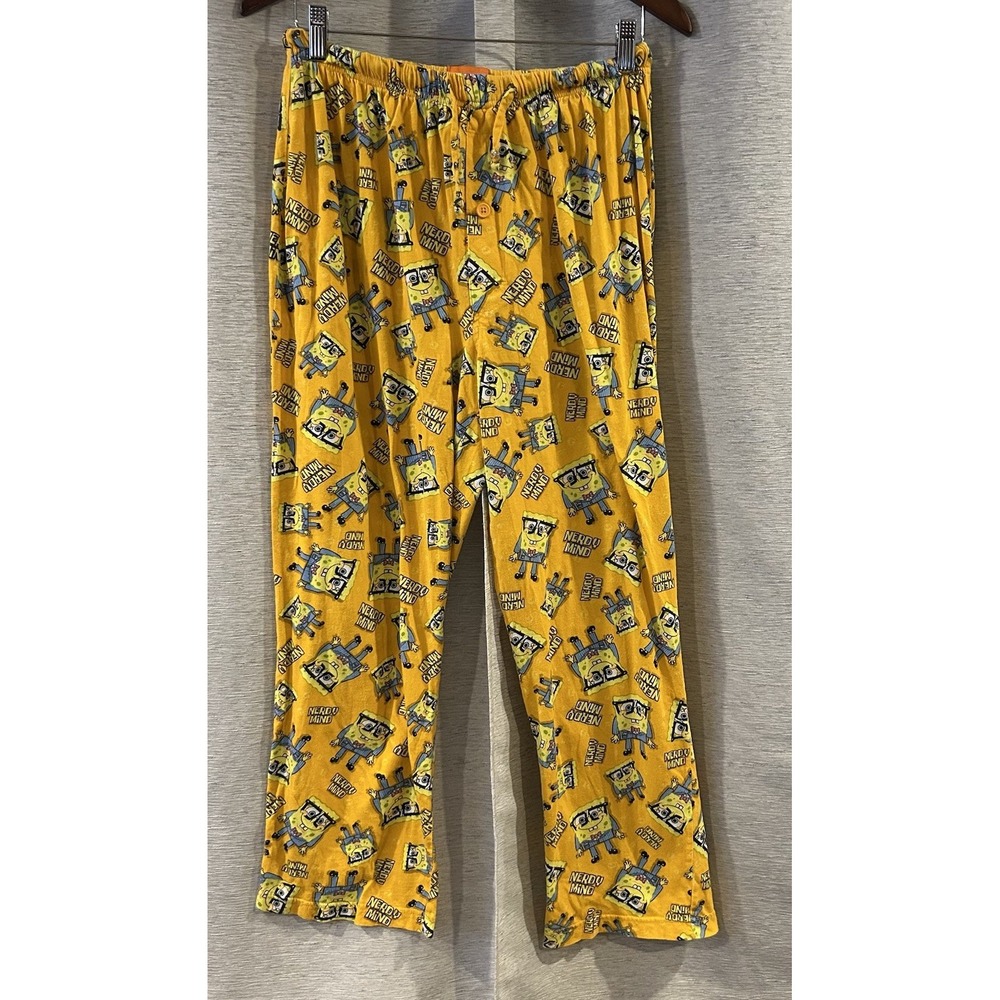 Vintage SpongeBob SquarePants Pajama Pants Bottoms Y2K 2005 Size Medium‎